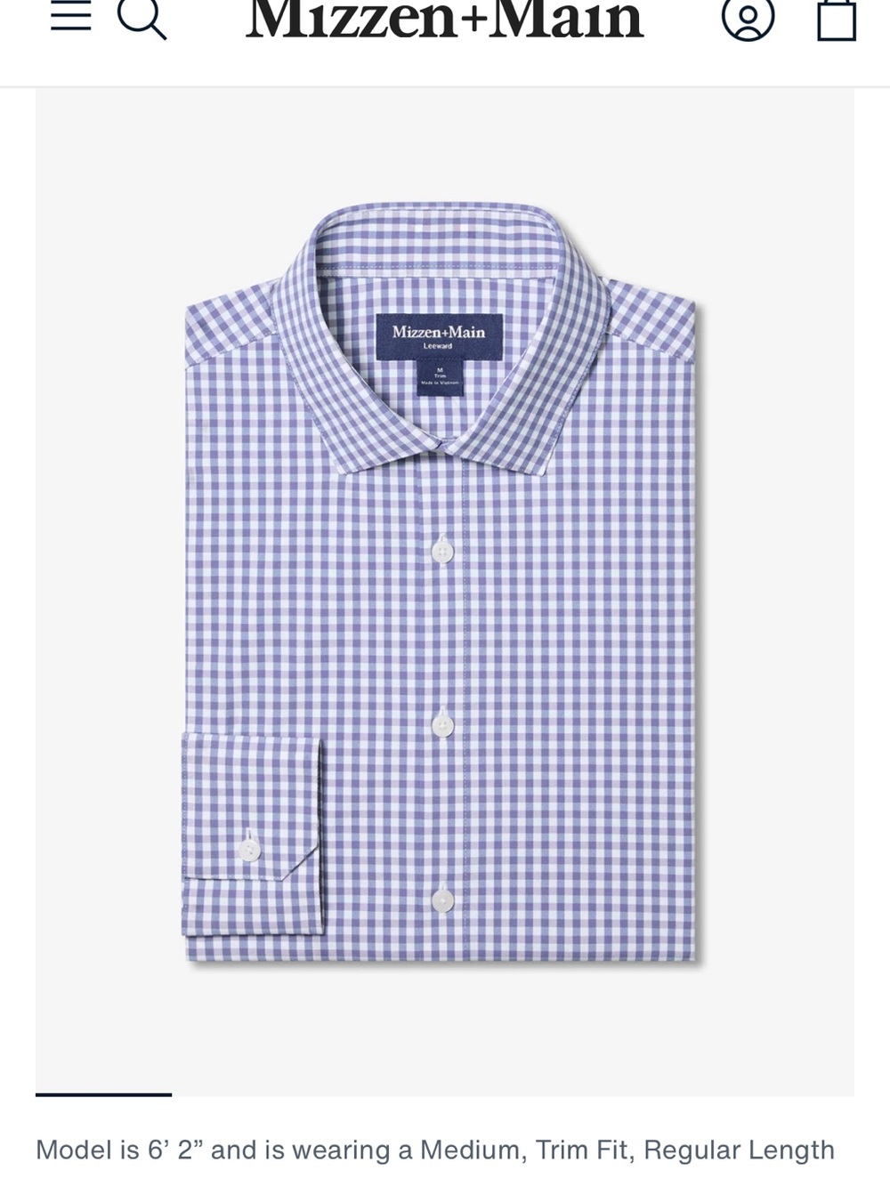 Mizzen+Main Men's Purple Gingham Dress Shirt